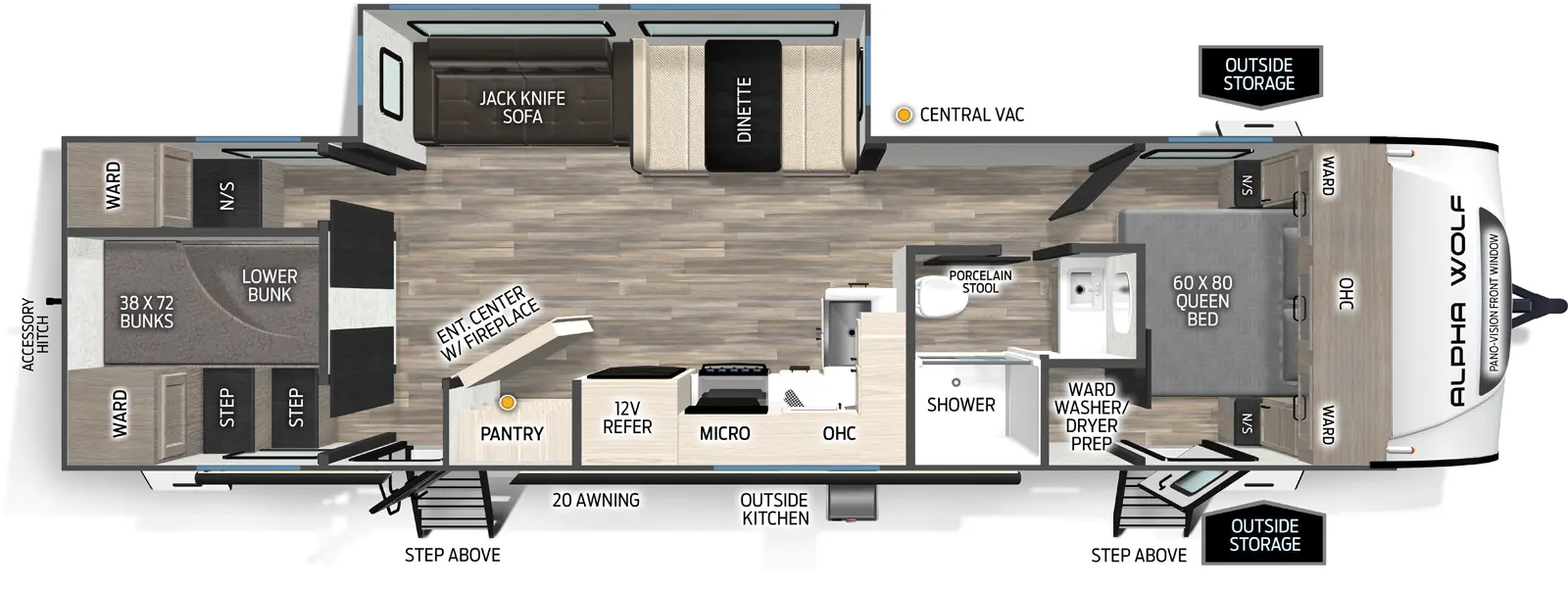 Alpha Wolf 29DCB Floorplan